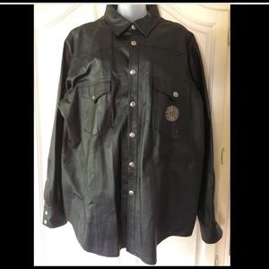 VNTG Harley-Davidson XL Black Leather Shirt Jacket